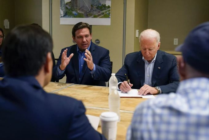 US-Präsident Joe Biden war in Surfside am Unglücksort. Biden