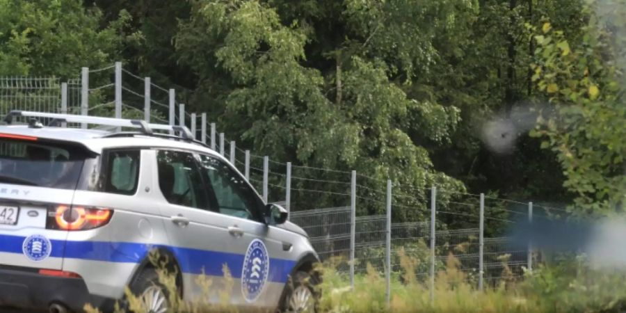 Frontex-Fahrzeug an der litauisch-belarussischen Grenze