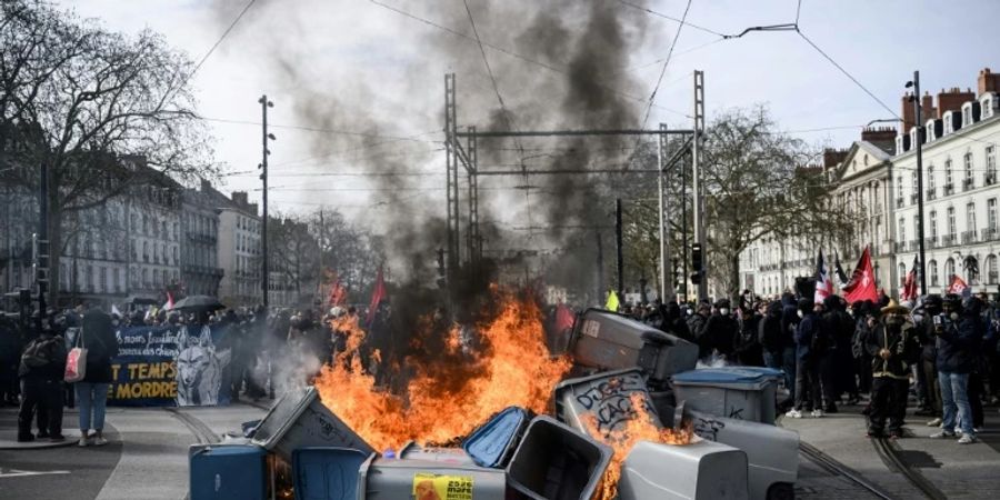 Rentenprotest in Nantes