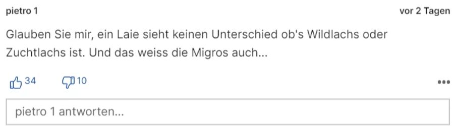 «Pietro 1» deutet an, dass die Migros den Fehler absichtlich gemacht hat.