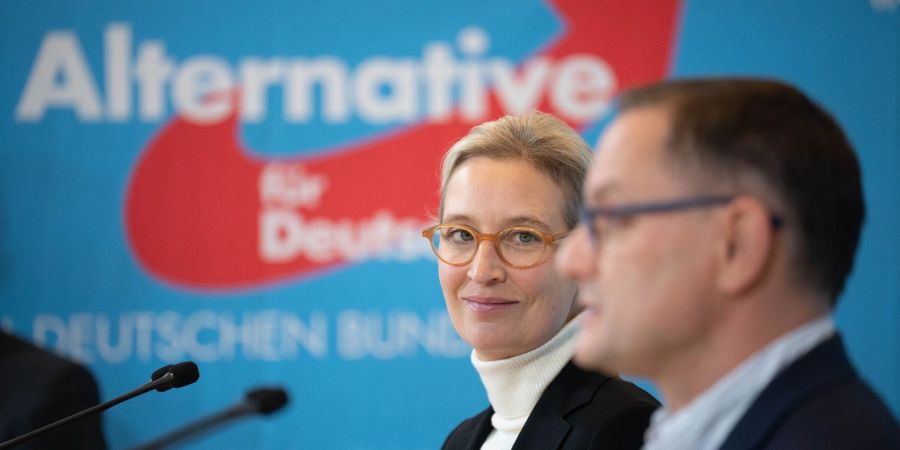 Die Bundessprecher Tino Chrupalla und Alice Weidel feiern zehn Jahre AfD.