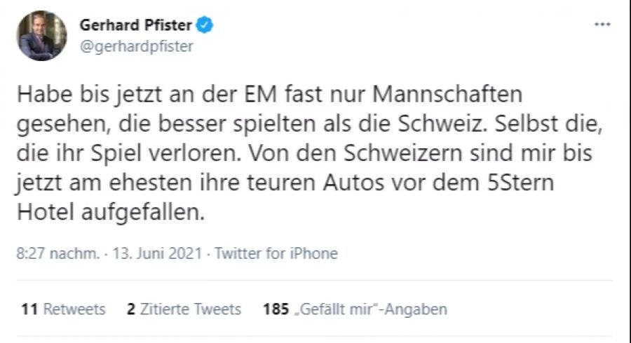 Gerhard Pfister Euro 2020