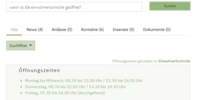 urdorf.ch: Neue Suchfunktionen führen Sie noch schneller zum Ziel. Urdorf