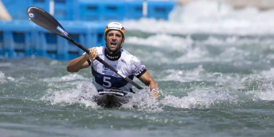 Hat sich als Weltcup-Vierter das Olympia-Ticket gesichert: Slalom-Kanute Hannes Aigner. Foto (Archiv): Li Ming/Xinhua Foto: Li Ming