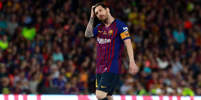 Ein enttäuschter Lionel Messi vom FC Barcelona nach der 1:2-Pleite gegen Valencia. FC Barcelona