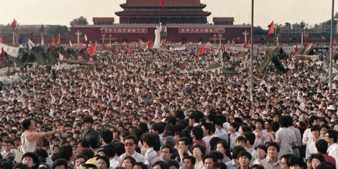 Demonstranten auf dem Tiananmen-Platz am 2. Juni 1989 Demonstranten auf dem Tiananmen-Platz am 2. Juni 1989