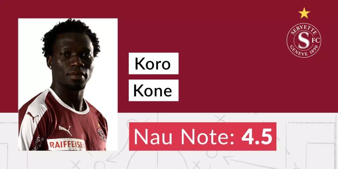 Die Nau-Note für Koro Kone (Servette FC). Die Nau-Note für Koro Kone (Servette FC).