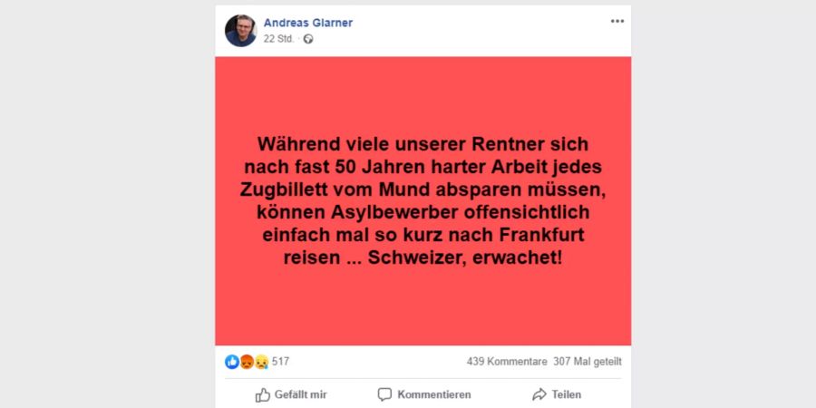 SVP-Nationalrat und -Asylchef Andreas Glarner.