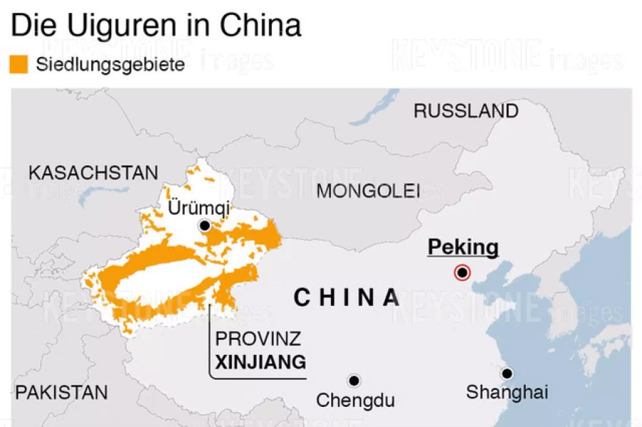 UIGUREN, Â??CHINA, XINJIANG, SIEDLUNGSGEBIETE