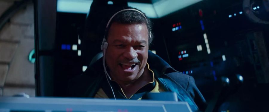 Lando (Billy Dee Williams) steuert nochmals den Falken.