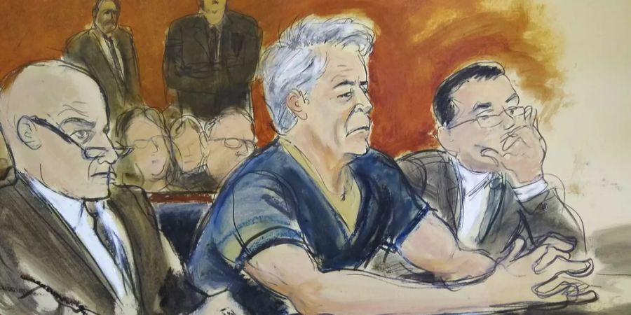 Jeffrey Epstein am 8. Juli 2019 bei seinem Prozess in New York. Rund einen Monat später wurde er in seiner Zelle tot aufgefunden.