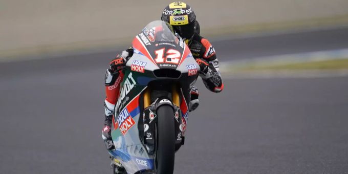 GP von Japan - Tom Lüthi im Training beinahe per Highsider abgeworfen