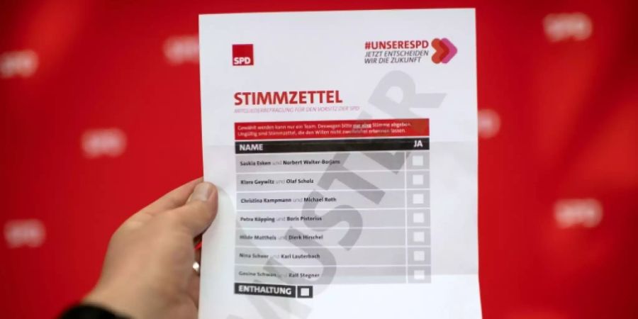 Stimmzettel für die SPD-Basis