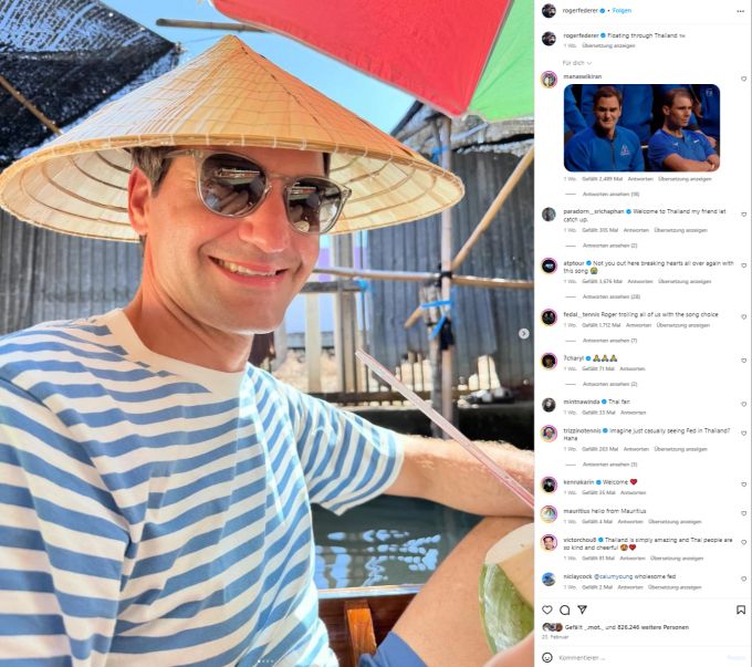 Roger Federer geniesst die Ferien in Thailand mit seiner Familie. Roger Federer