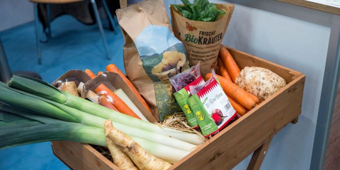 Regionales und saisonales Gemüse aus Franken auf der Naturkostmesse Biofach in Nürnberg. Biofach