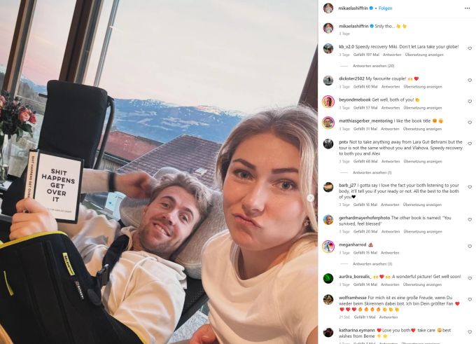 Aleksander Kilde und Mikaela Shiffrin verbringen aktuell verletzungsbedingt ungewöhnlich viel Zeit miteinander. Kilde Shiffrin