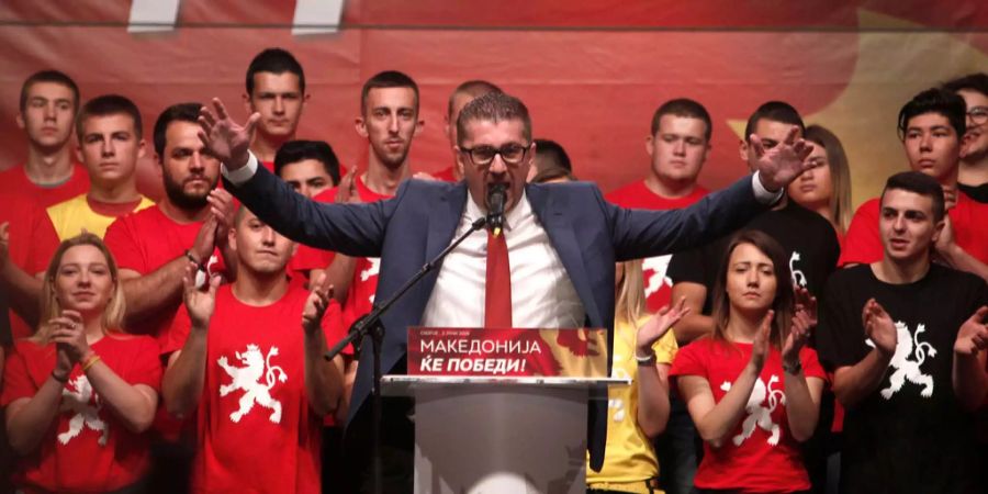 Die rechtskonservative Oppositionspartei VMRO-DPMNE hat zur Demonstration aufgerufen.