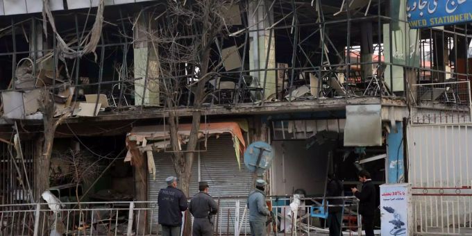 Das Bild zeigt einen Anschlag der Taliban, der sich am 28.01in Kabul ereignet hatte. kabul taliban