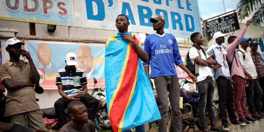 Unterstützer des Oppositionskandidaten Felix Tshisekedi im Kongo.