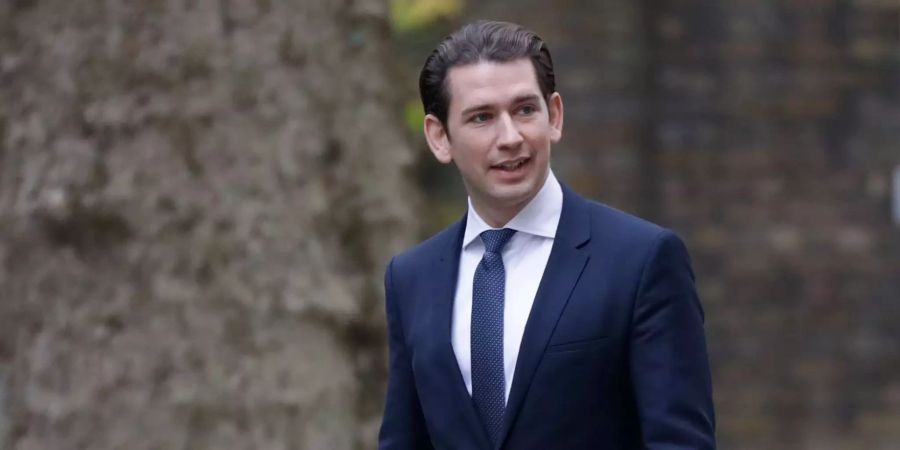 Sebastian Kurz, Bundeskanzler von Österreich, kommt für sein Treffen mit der britischen Premierministerin May in der Downing Street an.