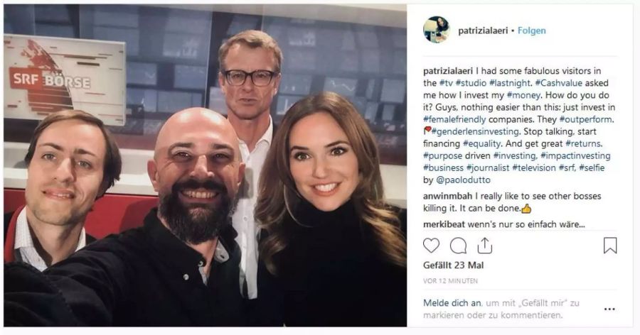 Patrizia Laeri postet Investment-Tipps auf Instagram.