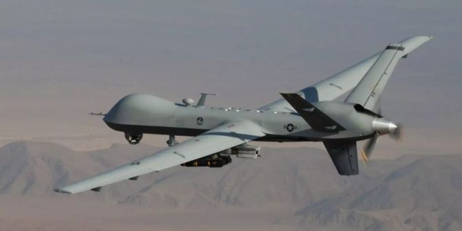 Eine Drohne des Types MQ-9 Reaper über Afghanistan.