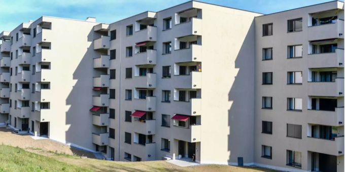 Die Wohnsiedlung Paradies in Zürich. Die Wohnsiedlung Paradies in Zürich.