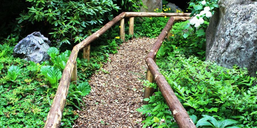 Untergrund Häcksel Holz Garten