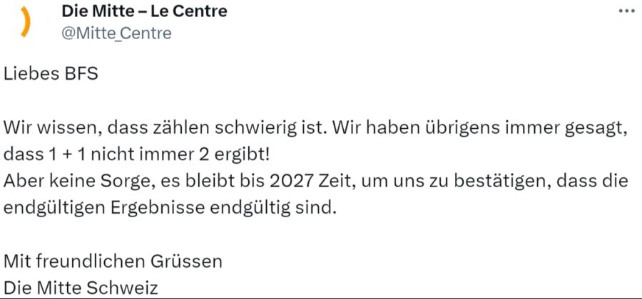 Mitte BFS zählen Wahlen