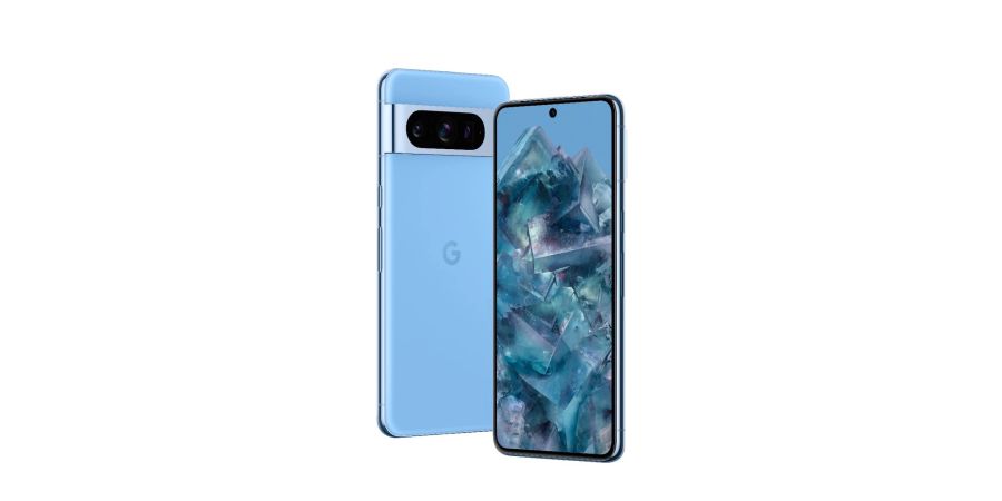 Nicht nur in Hellblau: Das Pixel 8 Pro ist auch in einem Beige- und einem Schwarzton zu haben. Google nennt die Farben Bay, Porcelain und Obsidian.