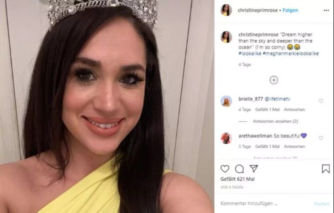Christine Primrose sieht Herzogin Meghan verblüffend ähnlich. k