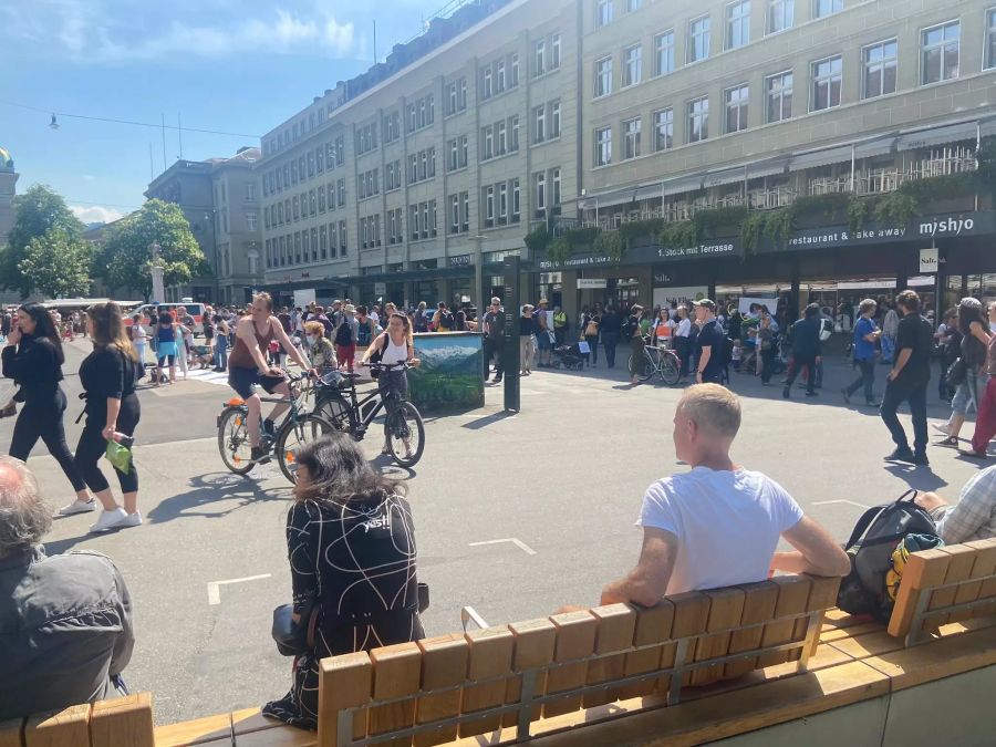 Auf dem Bärenplatz in Bern fand am Samstag eine Anti-Lockdown-Demonstration statt.