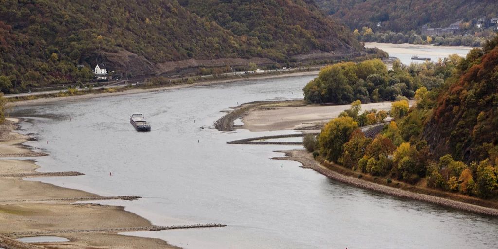 Rhein-Pegel Bei Kaub In Deutschland Nur Knapp über 40 Zentimeter