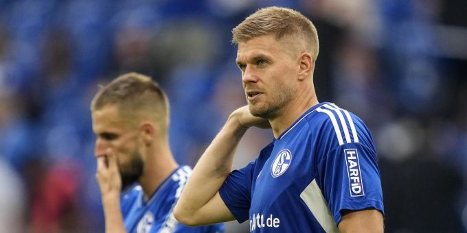 Simon Terodde, rechts, und Dominick Drexler vom FC SChalke 04 (AP Photo/Martin Meissner) fc schalke 04