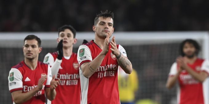 Granit Xhaka im Dress des FC Arsenal. Granit Xhaka