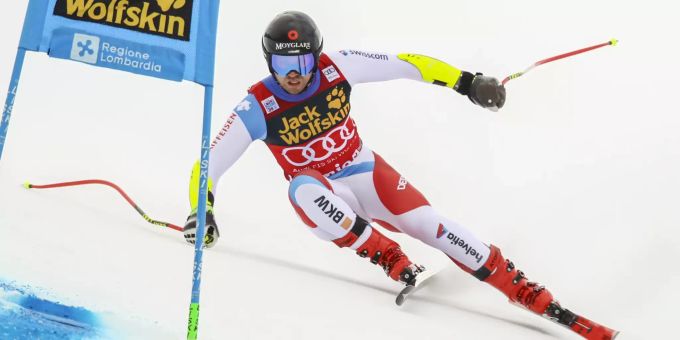 Mauro Caviezel beim Weltcup-Super-G in Bormio. Mauro Caviezel Bormio