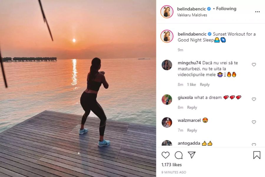 Auch ein Workout beim Sonnenuntergang darf nicht fehlen.