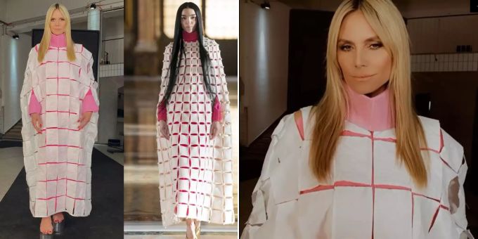 Selbst ist die Frau - Heidi Klum bastelt Designerkleid aus WC-Papier