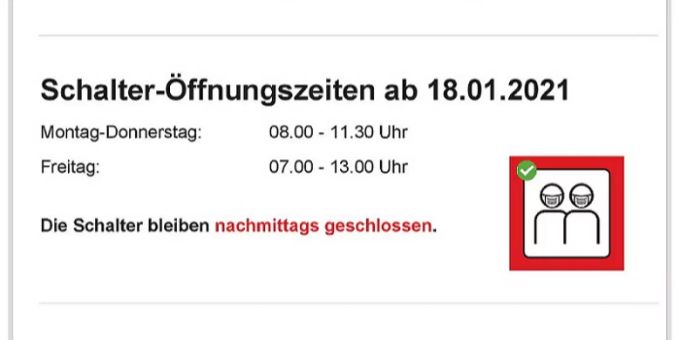 Öffnungszeiten.