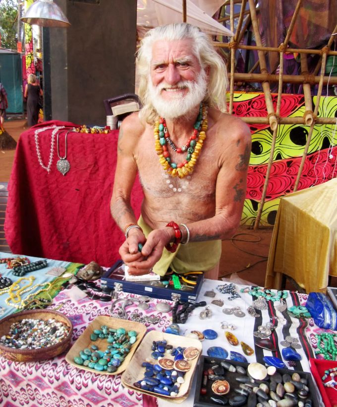 Francesco Musico, ein gebürtiger Italiener, ist seit Jahrzehnten glücklich in Goa. Francesco Musico am Markt.