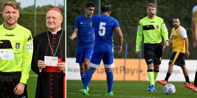 Einmal nicht Kicker! - Italien-Star Immobile pfeift bei Vatikan-Spiel