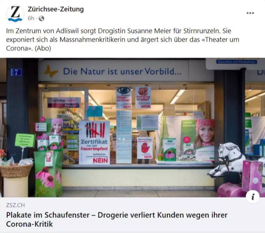 Drogistin Schweiz Adliswil Coronavirus