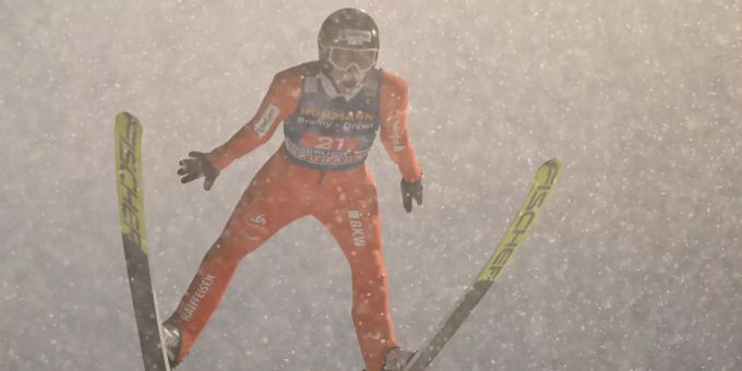 Gregor Deschwanden im Einsatz bei der Vierschanzentournee in Bischofshofen. Gregor Deschwanden Vierschanzentournee Bischofshofen