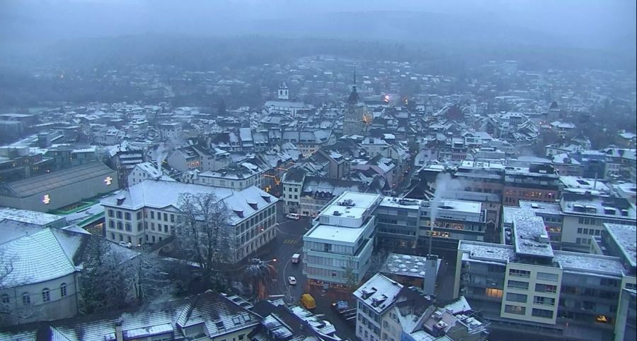 Auch in Aarau schneite es in der Nacht auf Freitag.