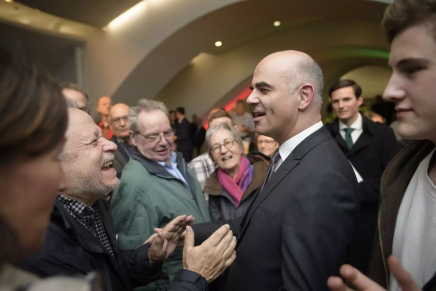 Es wird viel gelacht an diesen speziellen Reisen des Bundesrats, wie hier 2018 in St. Gallen.