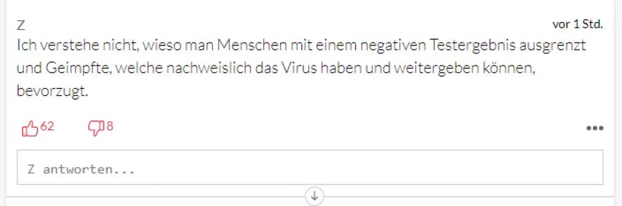 Viele verstehen nicht, warum man Getestete ausgrenzen soll.