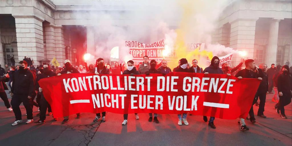 Thousands of protesters gathered in Vienna