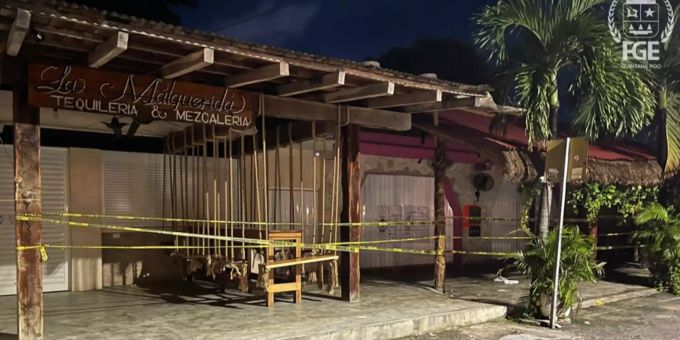 Die Bar «La Malquerida» ist mit Absperrbändern abgeriegelt. Bei einer Schiesserei im mexikanischen Urlaubsort Tulum sind zwei Frauen aus Deutschland und Indien getötet worden. Deutsche bei Schiesserei in mexikanischem Urlaubsort Tulum getötet