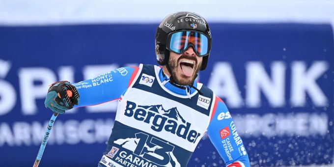 Könnte Marco Odermatt noch die kleine Kugel in der Abfahrt wegschnappen: Cyprien Sarrazin. Cyprien Sarrazin Marco Odermatt