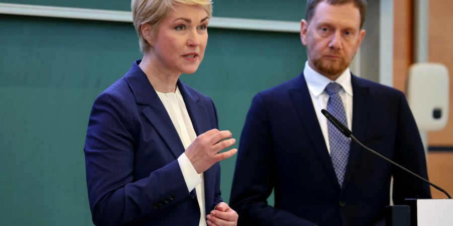 Ministerpräsidentin von Mecklenburg-Vorpommern Manuela Schwesig und Sachsens Ministerpräsident Michael Kretschmer.